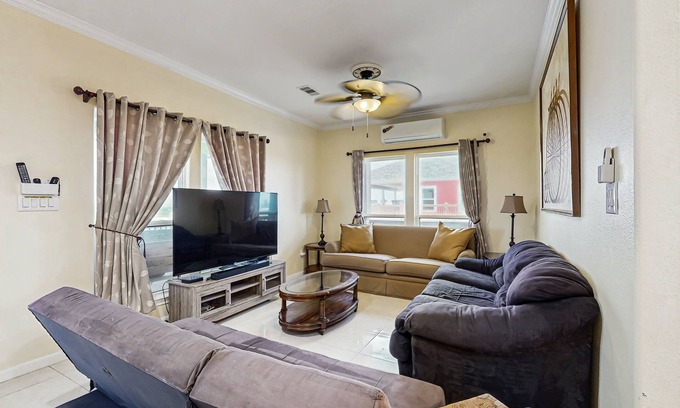 Port Bolivar Casa | Canal-Front Retreat with Private Boat Ramp, Hot tub, WIFI and dog-friendly