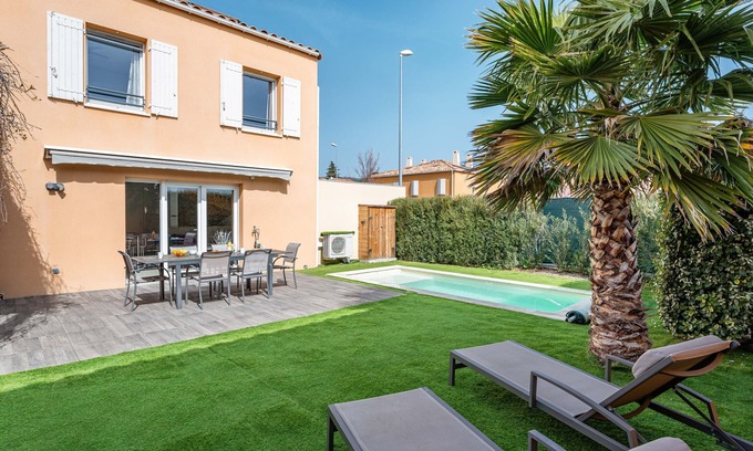 La Ciotat Chalet De Esquí | Cannier. Heated pool, AC, garden, parking