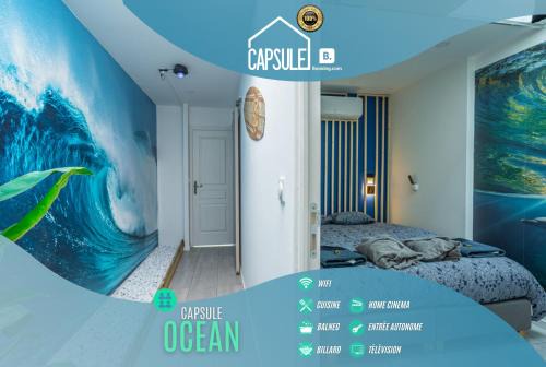 Valenciennes Apartamento | Capsule océan - Jacuzzi - Billard - Netflix - 2 Chambres - Cuisine