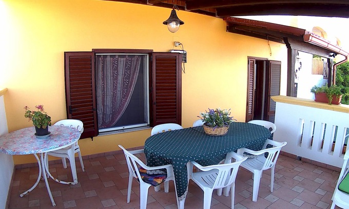 Andrano Apartamento | Carrube House, in Andrano offers a terrace and sea views.