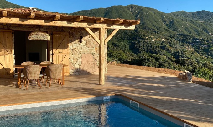 Sari-d'Orcino Casa | Casa di Sari "Monti" stone sheepfold & swimming pool