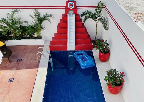 Barra de Navidad Casa | Casa Piramide: Fully Furnished 2-Bedroom House w/Private Swimming Pool and Waterfall, 5 Minute Walk from the Beach