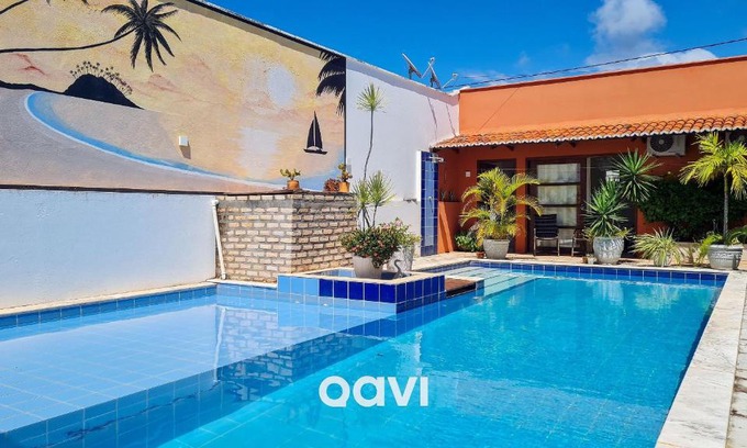 Touros Casa | Casa Tropical Com Piscina por Quarto à Vista