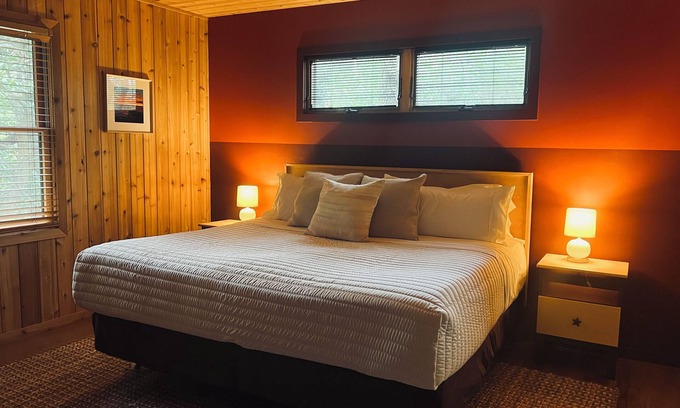 Fire Island Pines Casa | CEDAR DUNES - Sunset Red Bedroom