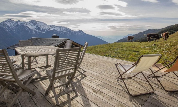 Bisanne 1500 Chalet De Esquí | Chalet 'Chalet D'alpage Les Pachons' con vistas a la montaña, terraza privada y Wi-Fi