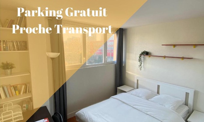 Massy Casa | Chambre calme (Mars) - proche Paris et TGV