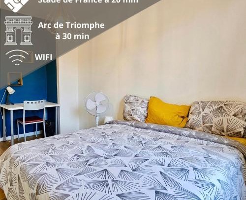 Stains Apartamento | Chambre privée dans logement partagé, Pepsy Blue cozy Paris & Stade de France