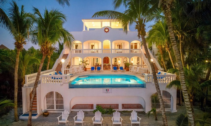 Cozumel Villa | Villa Chango - Frente al mar - Playa privada - 7 habitaciones - Buceo