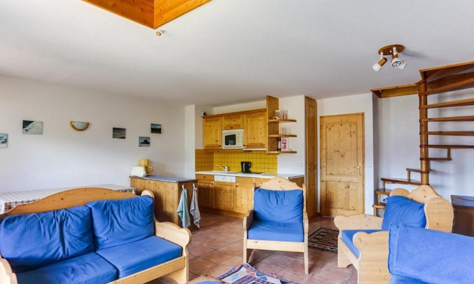 Vallandry Apartamento | Charmant appartement 4 pièces, 8 pers, balcon sud, proche pistes, animaux acceptés! - FR-1-411-456