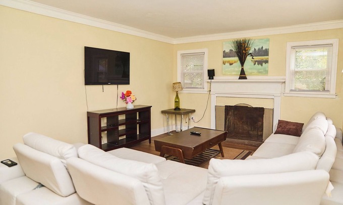 North Charlotte Casa | Charming 2-Bedroom Brick Home with Fireplace in Plaza-Shamrock Neighborhood
