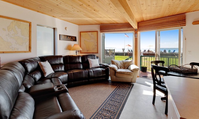 Camano Island Casa | Charming beachfront home with ocean and mtn. views, firepit, private gas grill!