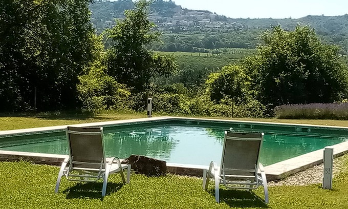 Lacoste Casa | Charming gite 2 pers in Luberon, quiet, panoramic view, swimming pool, fireplace