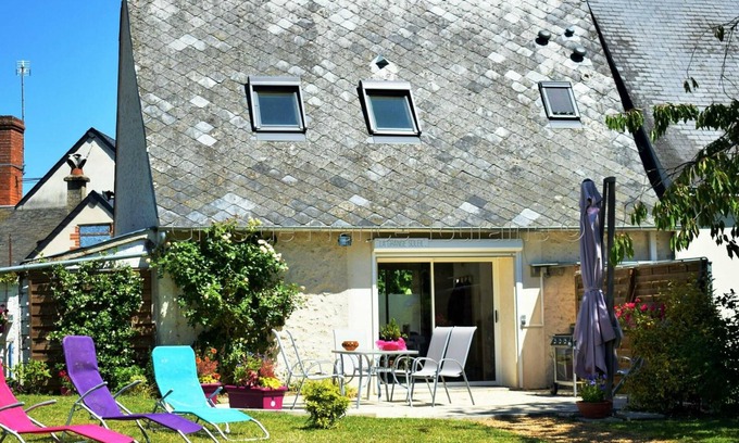 Veigne Cabaña | Gîte tout inclus en Touraine: 2 chambres, Wifi, climatisation, proche Châteaux de la Loire