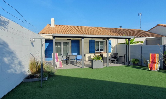 LʼAiguillon-sur-Mer Casa | Casa cerca del centro con jardín, aire acondicionado y WiFi en L'Aiguillon-sur-Mer