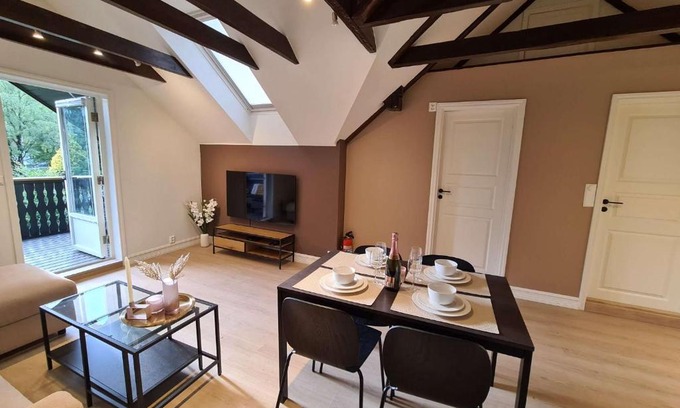 Stavanger Apartamento | Charming Penthouse Near City Center, 2-BR, King Bed,
