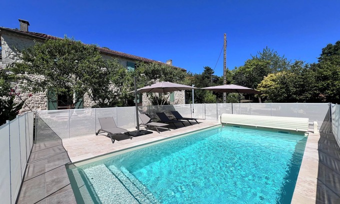 Saint-Avit Casa | Charming Renovated Stone House with Heated Pool, A/C, and Stunning Views