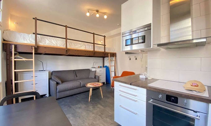La Baule-Escoublac Apartamento | Estudio renovado para 4 personas con balcón cerca de la playa en La Baule