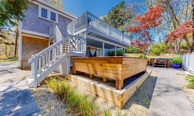 East Dennis Casa | Charming & spacious Cape Cod Eden by the beach with pool, hot tub & fireplace