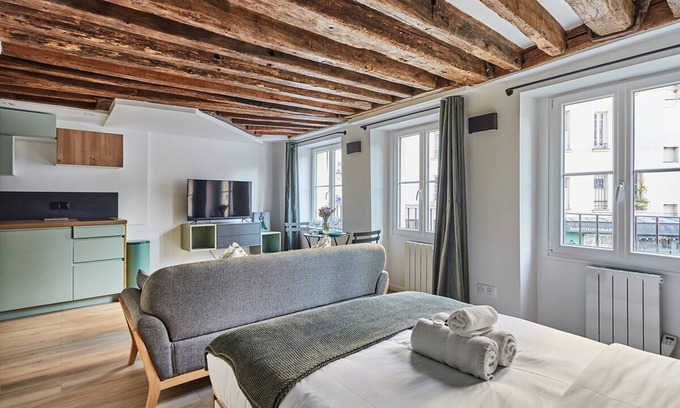 Quartier du Mail Apartamento | Charming Studio Center of Paris-montorgueil