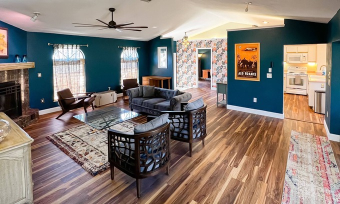 Dinkins Bayou Casa | Charmingly colorful home with deck, beach gear, AC & W/D - dog-friendly