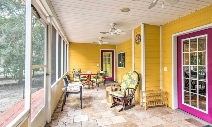 South Carolina Lakes & Blackwater Rivers Cabaña | Cheery Swansea Home on Calmont Pond w/ Dock!