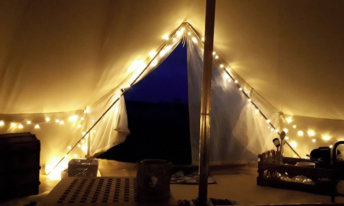 Saltburn-by-the-Sea Cabina | Chestnut 6m xl Bell Tent, log Burner, nr Whitby