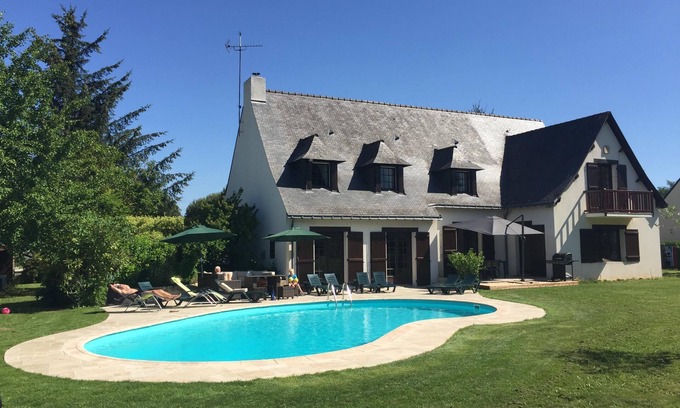 Missillac Casa | Alquiler de vacaciones Chez Anne & Simon con piscina en el sur de Bretaña para hasta 12 personas
