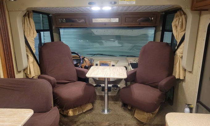Ocoee Casa | Class A motorhome. In our backyard or a local RV resort.