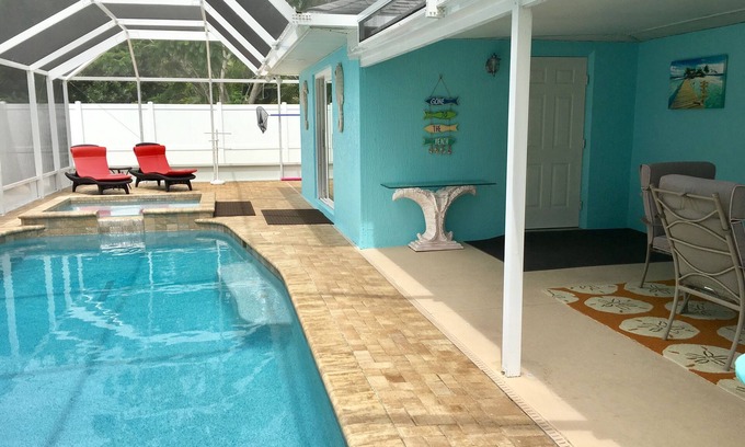 South Venice Casa | "Coastal Retreat" Inicio piscina con spa y acceso privado
