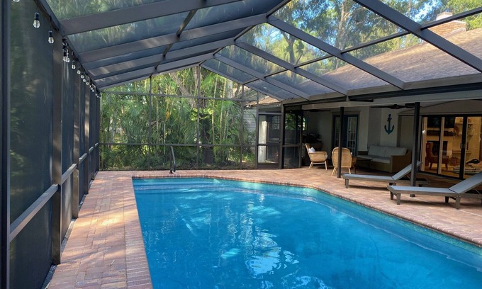 Fruitville Casa | Coastal Tropical Oasis With Salt Water Pool