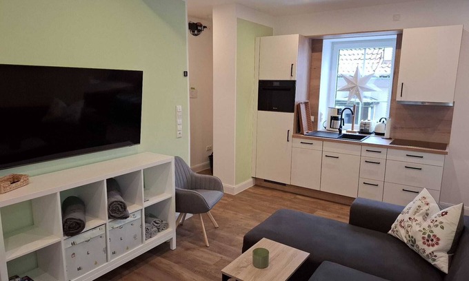 Sankt Andreasberg Apartamento | Color magic blue in the Harz apartment Smilla with sauna, terrace and bicycle shed