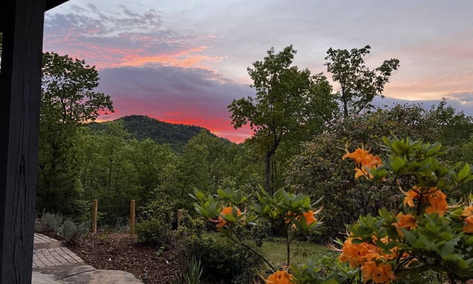 Mountain Rest Cabaña | Coltsfoot Cottage nestled in the foothills of the Appalachian Mountains.
