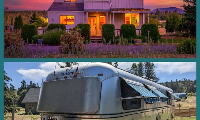 Sequim Casa | Combined Sequim · Spacious Farmhouse & Vintage Trailer on 5 Acres