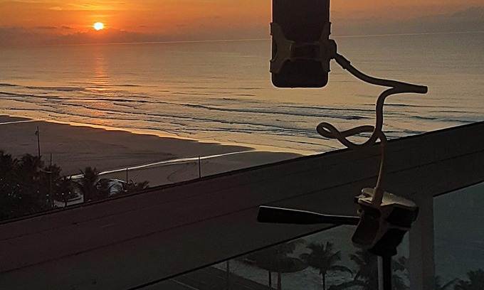 Praia Grande Condominio | VISTA AL MAR - SACADA CON BARBACOA-