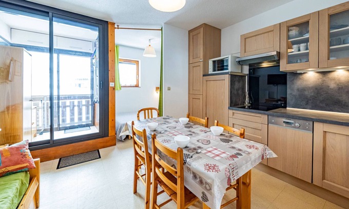 Saint-Francois-Longchamp Apartamento | Estudio cómodo 25m², 5 pers, a pie de pistas, casillero de esquí