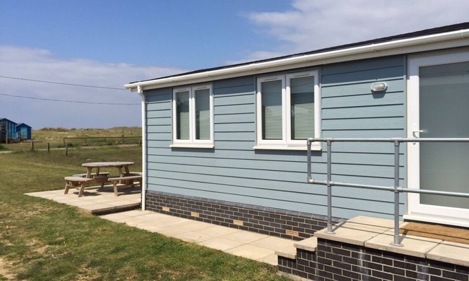 Heacham Cabina | Contemporáneo Beach Lodge Con las dunas de arena y vistas al río