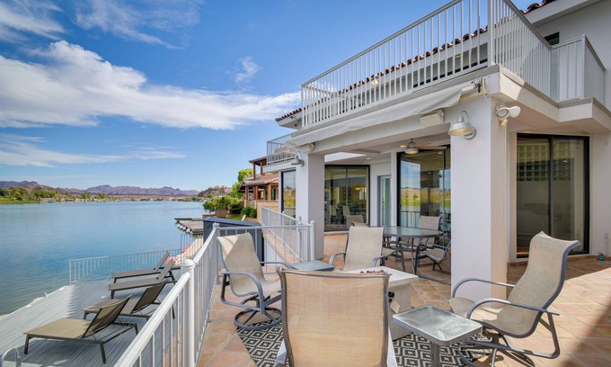 Cienega Springs Casa | Contemporary Parker, AZ Riverfront Home with Boat Dock and Jet Ski Slips