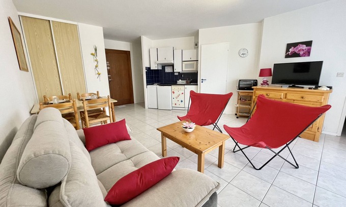 Biscarrosse Plage Apartamento | Coquet T2 Cabine dans résidence au calme (062)