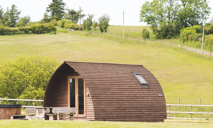 Trefeglwys Cabina | Estándar-Hot Tub-Cabaña-Baño con ducha