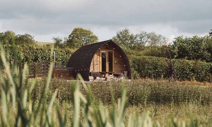 Builth Wells Cabina | Estándar-Hot Tub-Cabaña-Baño con ducha