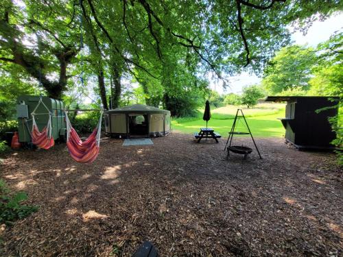 Narberth Otro | Cosy Glamping Yurt with log burner on our smallholding, ideal family getaway or romantic retreat