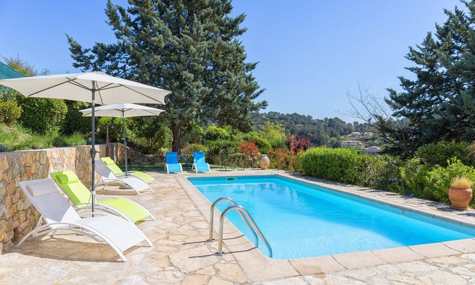 Le Tignet Villa | Costa Azul; villa con aire acondicionado y piscina, magnífica vista en una propiedad de 2000m2