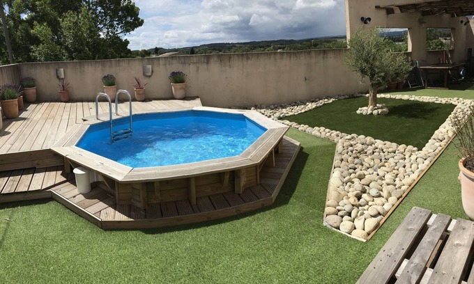 Villegailhenc Cabaña | Rural-Baño con ducha-Vista al Jardín