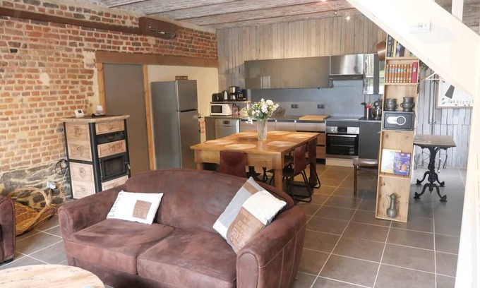 Flines-les-Mortagne Cabaña | Casa rural en antigua cuadra con jardín, aire acondicionado, parking y WIFI