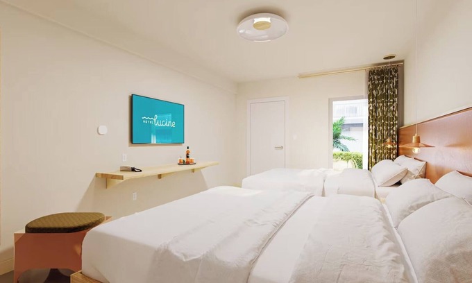 San Jacinto Hotel | Courtyard Pool + Rooftop Vibes | Double Queen Near Gulf