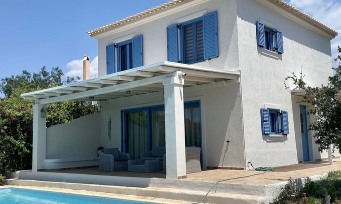 Porto Heli Villa | cozi villa w/firepit, ideal for family vacation, with exceptional view