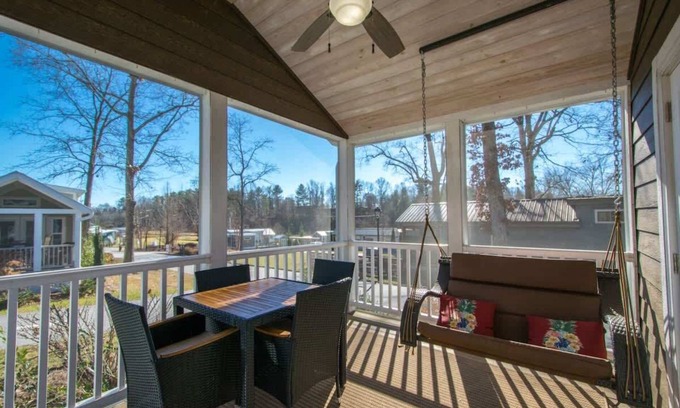 Upward Cabaña | Cozy 1BR Tiny Home w/ Pool Access | Free Tix