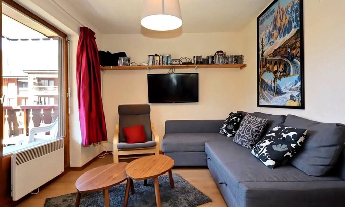 Les Houches Apartamento | Acogedor piso de 2 piezas, 4 pers., centro de Les Houches con garaje