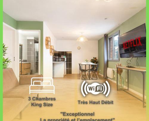 Roubaix Apartamento | Cozy - 3 Chambres - Netflix - Kitchenette - Le Montesquieu