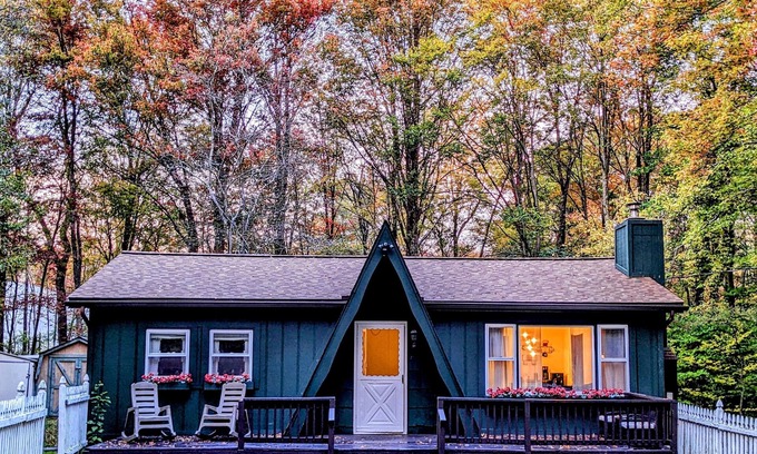 Pocono Lake Casa | Cozy A-frame cottage, Pocono Mountains, Fireplace, Pet Friendly